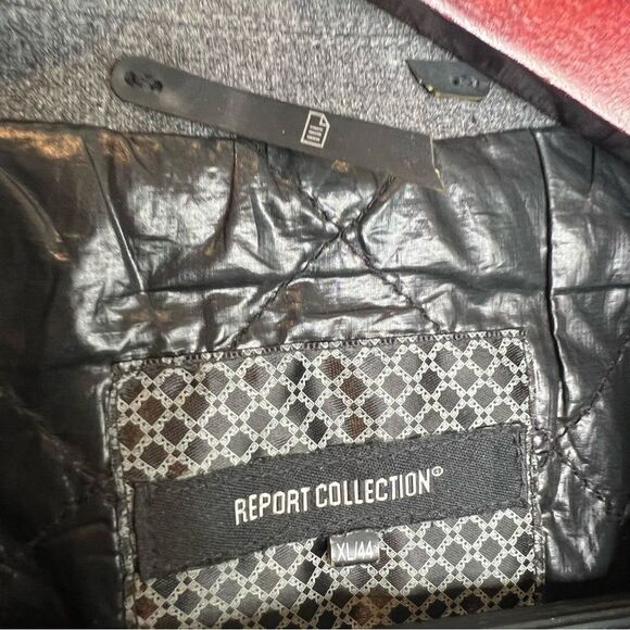 Report collection wool poliéster blend soot gray quilted lined jacket - Picture 3 of 7